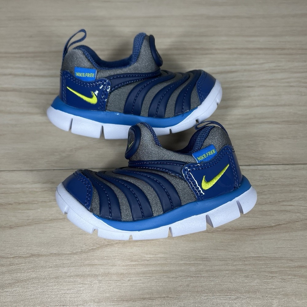 Nike Dynamo Free Navy Gray Toddler Kid Child Crib Shoe Size 5C 343938-030